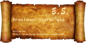 Breslauer Stefánia névjegykártya